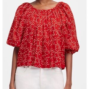 NWT Madewell Shirred Puff-Sleeve Top - Small